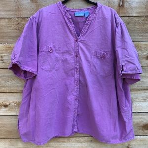 5X Liz & Me 100% Cotton Purple Button Up